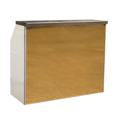 Gold Mirror Mobile Carr Bar Hire with Prep Shelf (1.2m)