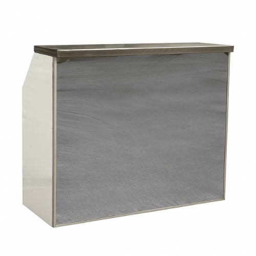 Silver Mirror Mobile Carr Bar Hire with Prep Shelf (1.2m)