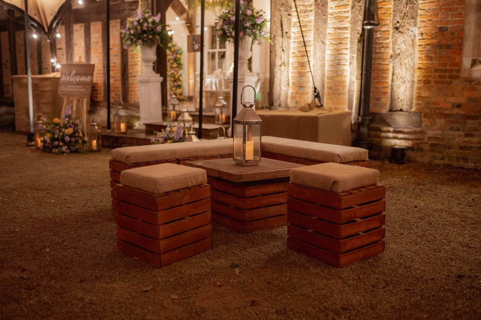 Rustic Cube Seat Hire