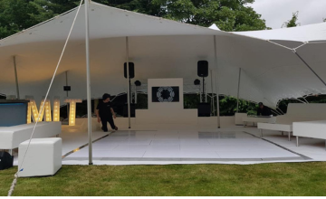 white stretch tent hire